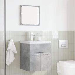 Berkfield Home 2 Piece Bathroom Furniture Set Concrete Grey Engineered Wood - thumbnail 3