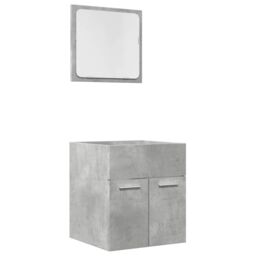 Berkfield Home 2 Piece Bathroom Furniture Set Concrete Grey Engineered Wood - thumbnail 2