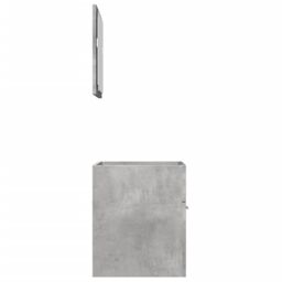 Berkfield Home 2 Piece Bathroom Furniture Set Concrete Grey Engineered Wood - thumbnail 6