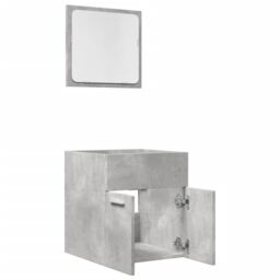 Berkfield Home 2 Piece Bathroom Furniture Set Concrete Grey Engineered Wood - thumbnail 5