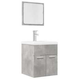 Berkfield Home 2 Piece Bathroom Furniture Set Concrete Grey Engineered Wood - thumbnail 1