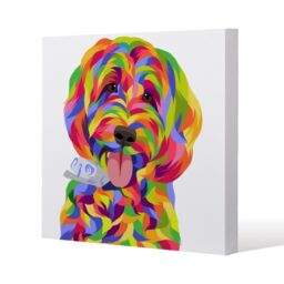 Benjamin Tate Design Animal Dog Illustration Pop Art (Canvas Print) / 77 x 77 x 4cm in Natural - Size: 77 x 77 x 4 cm - thumbnail 1