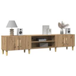 Berkfield Home TV Cabinet Artisan Oak 180x31.5x40 cm Engineered Wood in Brown - thumbnail 3