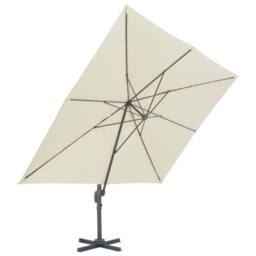 Berkfield Home Outdoor Umbrella with Portable Base Sand in Beige - thumbnail 4