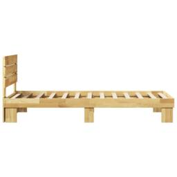 Berkfield Home Beautiful Bed Frame with Headboard without Mattress 75x190 cm Sol in Brown - thumbnail 7