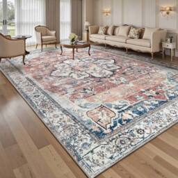 SPETLEK 140*200cm Luxury Non Slip Large Traditional Rugs Bedroom in Beige - Size: 140 cm x 200 cm