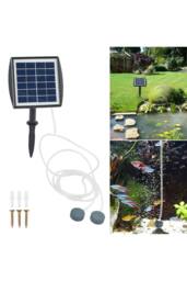 Living and Home Portable Solar Aerator with Dual Air Stones in Black - thumbnail 3