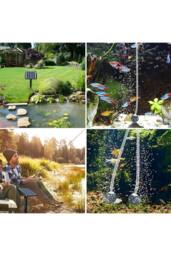 Living and Home Portable Solar Aerator with Dual Air Stones in Black - thumbnail 2