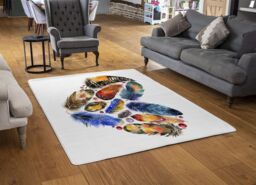 Benjamin Tate Design Boho Tribal Heart Rug in Natural - Size: Large - thumbnail 2