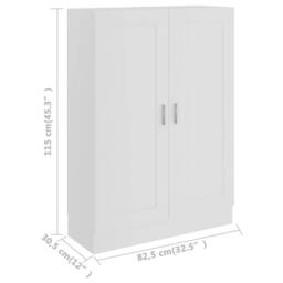 Berkfield Home Book Cabinet White 82.5x30.5x115 cm Engineered Wood - thumbnail 8