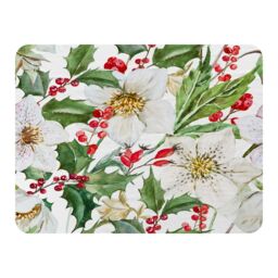 Benjamin Tate Design Watercolour Christmas Pattern Blanket in Natural - Size: 120 cm x 150 cm - thumbnail 1