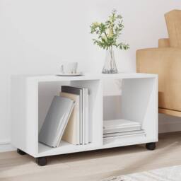 Berkfield Home vidaXL¬†Rolling¬†Cabinet¬†White 72x33x42.5 cm Engineered Wood in White - thumbnail 3