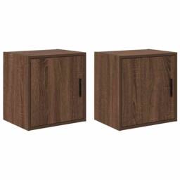 Berkfield Home Garage Wall Cabinets 2 pcs Brown Oak Engineered Wood - thumbnail 2