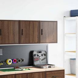 Berkfield Home Garage Wall Cabinets 2 pcs Brown Oak Engineered Wood - thumbnail 3