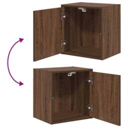 Berkfield Home Garage Wall Cabinets 2 pcs Brown Oak Engineered Wood - thumbnail 9