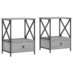 Berkfield Home Durable Bedside Tables 2 pcs Grey Sonoma 50x41x65 cm Engineered Wood - Size: 50 x 41 x 65 cm - thumbnail 3