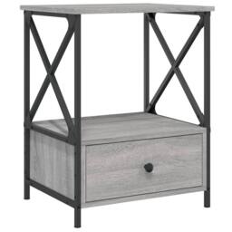 Berkfield Home Durable Bedside Tables 2 pcs Grey Sonoma 50x41x65 cm Engineered Wood - Size: 50 x 41 x 65 cm - thumbnail 5