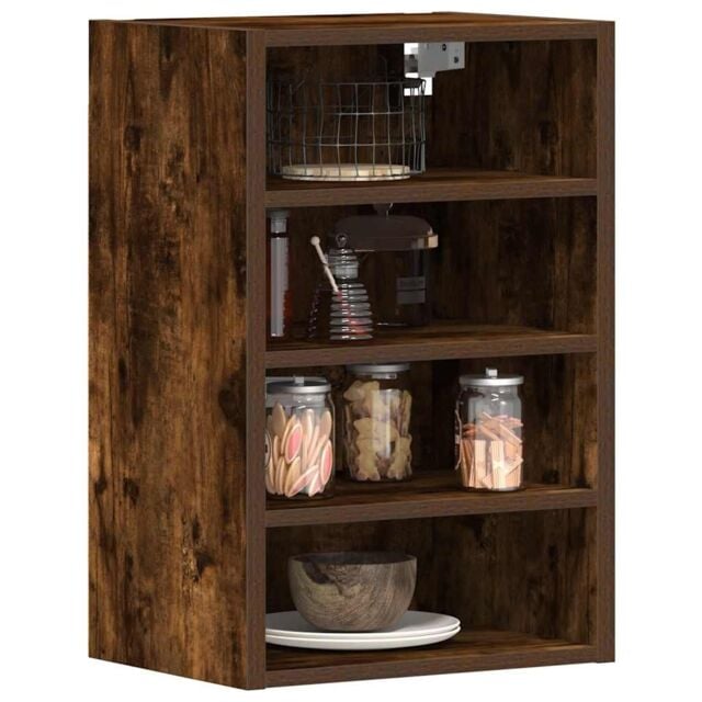 Berkfield Home Hanging Cabinet Smoked Oak 40x29.5x60 cm Engineered Wood in Brown - image 1