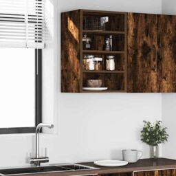 Berkfield Home Hanging Cabinet Smoked Oak 40x29.5x60 cm Engineered Wood in Brown - thumbnail 3