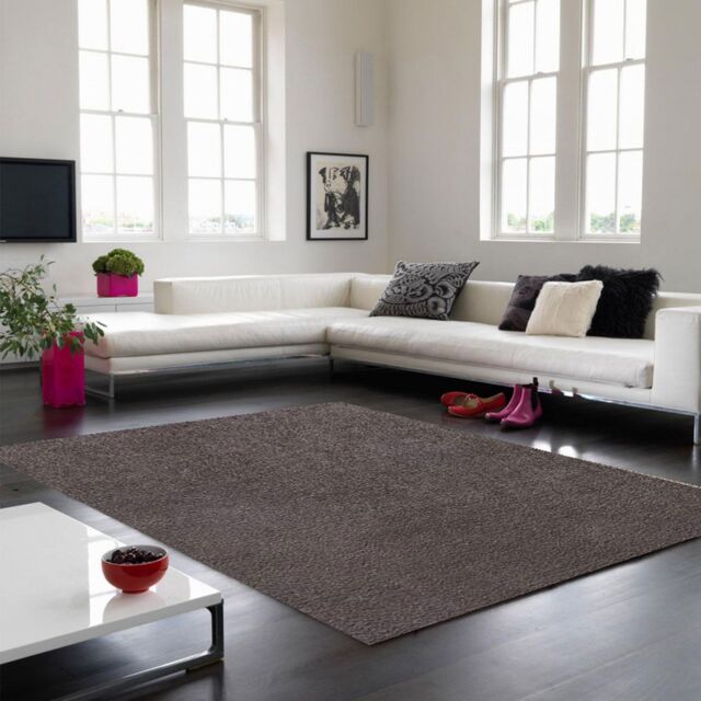 The Rug Shop UK Modern Plain Shaggy Anti-Shed Easy To Clean Area Rug in Charcoal - Size: 160 cm x 230 cm - image 1