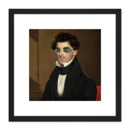 Artery8 Wade Portrait Nathaniel Olds 8X8 Inch Square Wooden Framed Wall Art Print Picture with Mount in Black - thumbnail 1