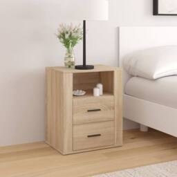 Berkfield Home Classic Bedside Cabinet Sonoma Oak 50x36x60 cm Engineered Wood in Brown - Size: 50 x 36 x 60 cm - thumbnail 2
