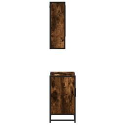 Berkfield Home 2 Piece Bathroom Furniture Set Smoked Oak Engineered Wood in Brown - thumbnail 6