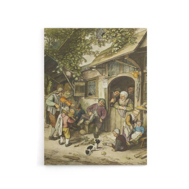 "Artery8 Cornelis Ploos van Amstel Violin Player At An Inn Canvas Art Print - Size: W12"" x H16""" - image 1