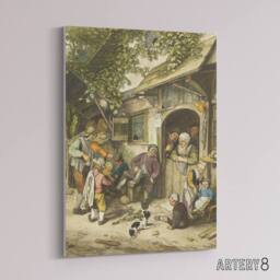"Artery8 Cornelis Ploos van Amstel Violin Player At An Inn Canvas Art Print - Size: W12"" x H16""" - thumbnail 2