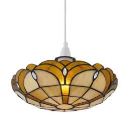 First Choice Lighting Bridgeton - Tiffany Coloured Glass Uplighter Easy Fit Pendant Shade - thumbnail 3
