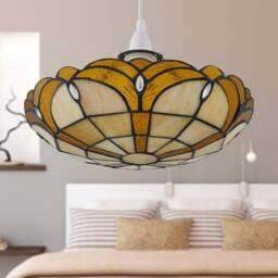 First Choice Lighting Bridgeton - Tiffany Coloured Glass Uplighter Easy Fit Pendant Shade - thumbnail 5