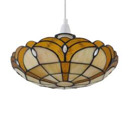 First Choice Lighting Bridgeton - Tiffany Coloured Glass Uplighter Easy Fit Pendant Shade