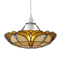 First Choice Lighting Bridgeton - Tiffany Coloured Glass Uplighter Easy Fit Pendant Shade - thumbnail 4
