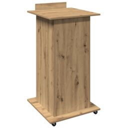 Berkfield Home Lectern Podium with Wheels Artisan Oak Engineered Wood in Brown - thumbnail 7
