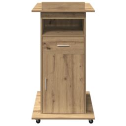 Berkfield Home Lectern Podium with Wheels Artisan Oak Engineered Wood in Brown - thumbnail 5