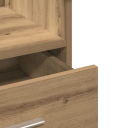 Berkfield Home Lectern Podium with Wheels Artisan Oak Engineered Wood in Brown - thumbnail 8