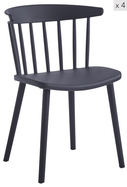 Nordlys Set of 4 Indoor Outdoor Chairs in Black - image 1