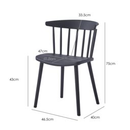 Nordlys Set of 4 Indoor Outdoor Chairs in Black - thumbnail 5