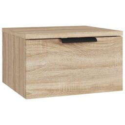 Berkfield Home Wall-mounted Bedside Cabinet Sonoma Oak 34x30x20 cm in Brown - Size: 34 x 30 x 20 cm - thumbnail 2