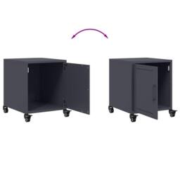 Berkfield Home Stylish Bedside Cabinets 2 pcs Anthracite 36x39x43.5 cm Steel in Dark Grey - thumbnail 9