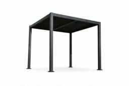 Outdoor Living 3m x 3m Aluminium Pergola with Manual Louvre Roofing in Charcoal - thumbnail 3