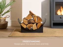 Adam Fires & Fireplaces Adam Fairford Firewood Log Holder in Black - thumbnail 4
