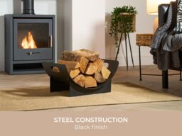 Adam Fires & Fireplaces Adam Fairford Firewood Log Holder in Black - thumbnail 2