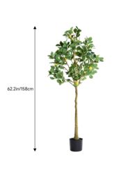 Living and Home 1.58m Artificial Lemon Tree Potted Plant Home Decor for Living Room, Hallway & Balcony in Green - thumbnail 5