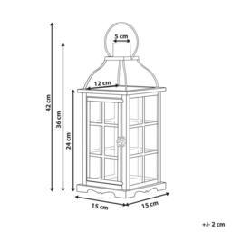 Wyld and Coco Black Iron Lantern 42cm Glass Door Pillar Candle Holder - thumbnail 3