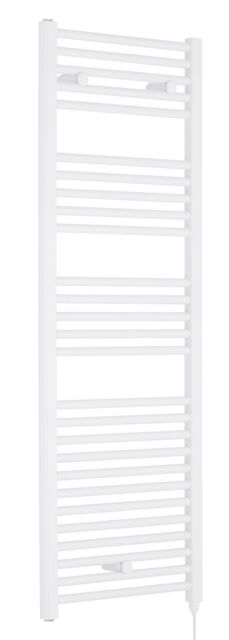 Balterley Electric Vertical Round Towel Rail & 27 Rails, 1375x480mm, Gloss White - image 1
