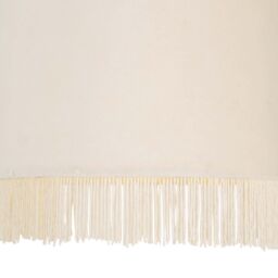 First Choice Lighting Fringed - Off-White 23cm Fringed Velvet Pendant Shade - thumbnail 3