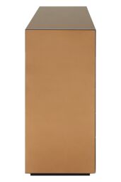 Orsina Copper-gold Finished Console, Mirrored Cabinet With Symmetrical Glass Motifs, Metallic Chest, Hallway Console in Brown - thumbnail 4