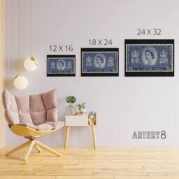 "Artery8 Queen Elizabeth II Of England Canvas Wall Art Print in Blue - Size: W18"" x H24""" - thumbnail 4