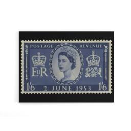 "Artery8 Queen Elizabeth II Of England Canvas Wall Art Print in Blue - Size: W18"" x H24""" - thumbnail 1